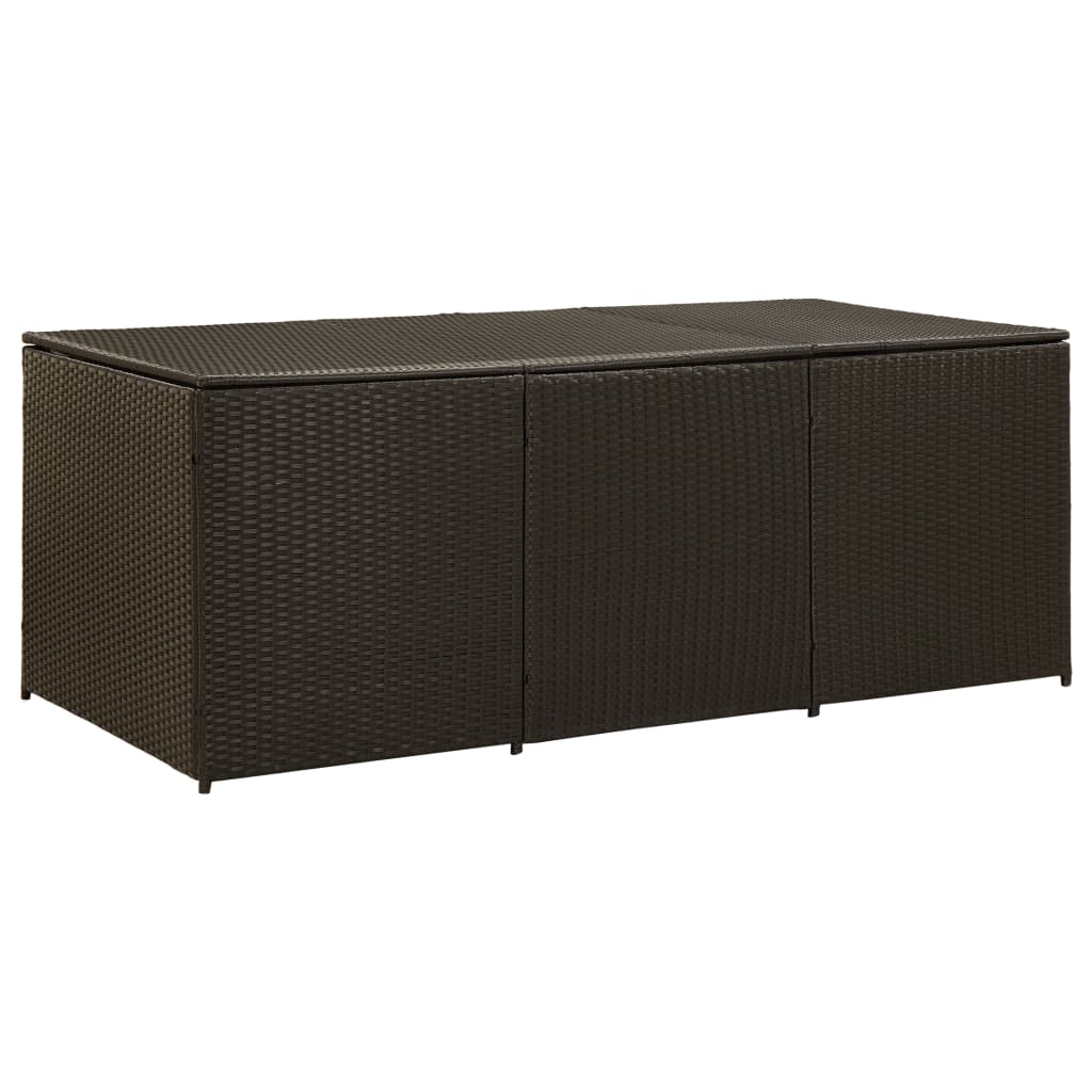 vidaXL Ladă de depozitare de grădină, maro, 180x90x70 cm, poliratan vidaXL Ladă de depozitare de grădină, maro, 180x90x70 cm, poliratan