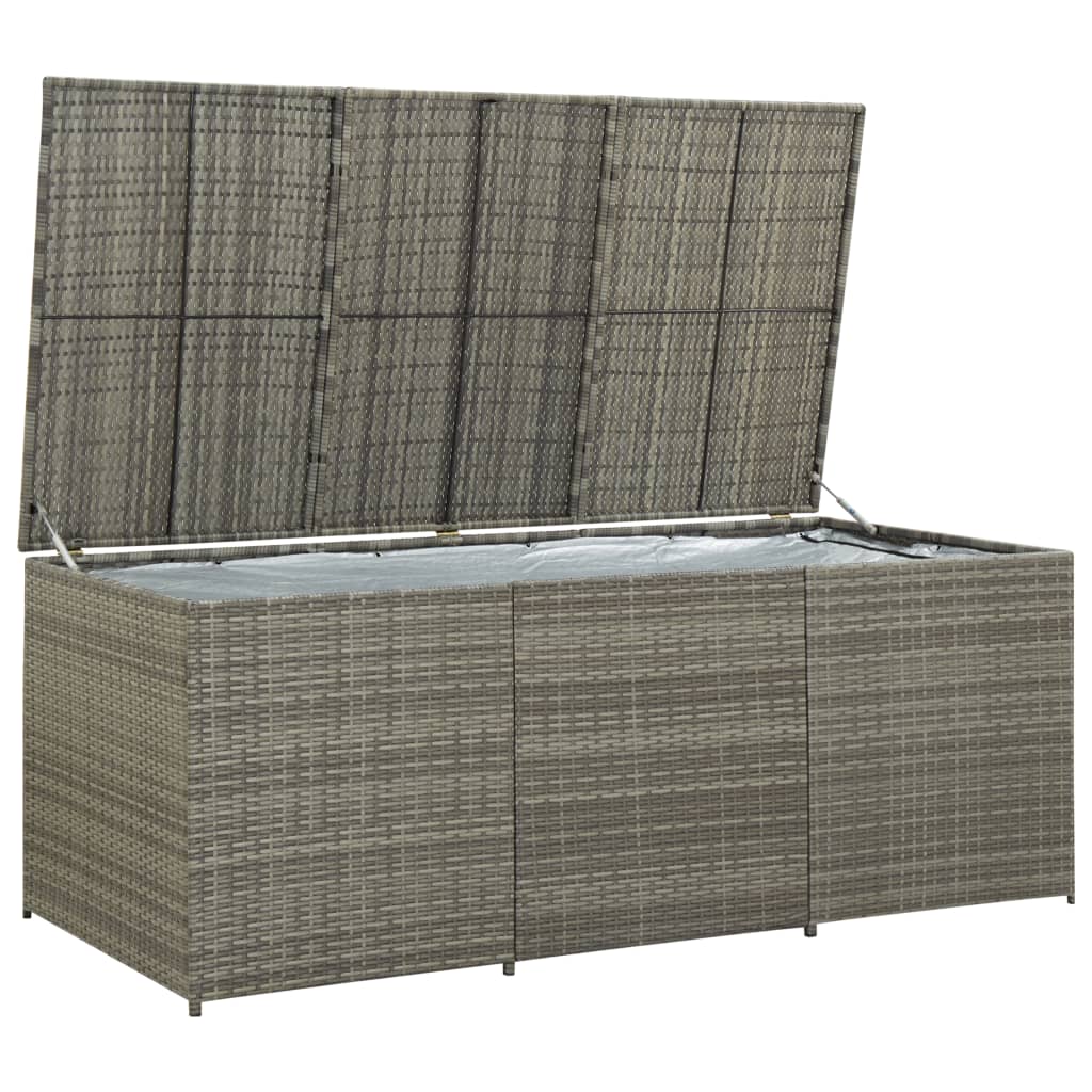 vidaXL Ladă de depozitare de grădină, gri, 180x90x70 cm, poliratan vidaXL Ladă de depozitare de grădină, gri, 180x90x70 cm, poliratan