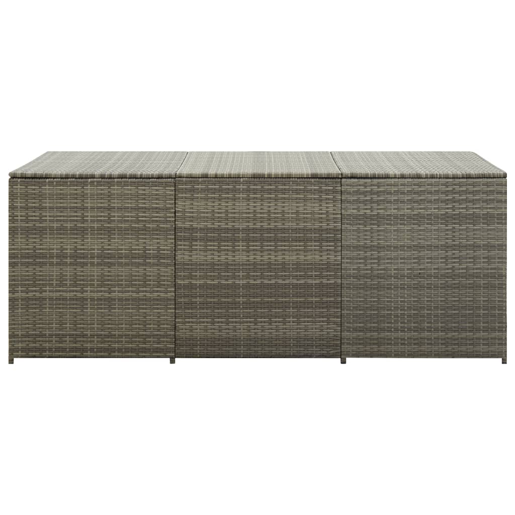 vidaXL Ladă de depozitare de grădină, gri, 180x90x70 cm, poliratan vidaXL Ladă de depozitare de grădină, gri, 180x90x70 cm, poliratan