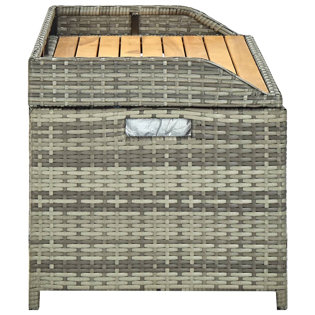 vidaXL Bancă de depozitare pentru grădină, gri, 120 cm, poliratan vidaXL Bancă de depozitare pentru grădină, gri, 120 cm, poliratan