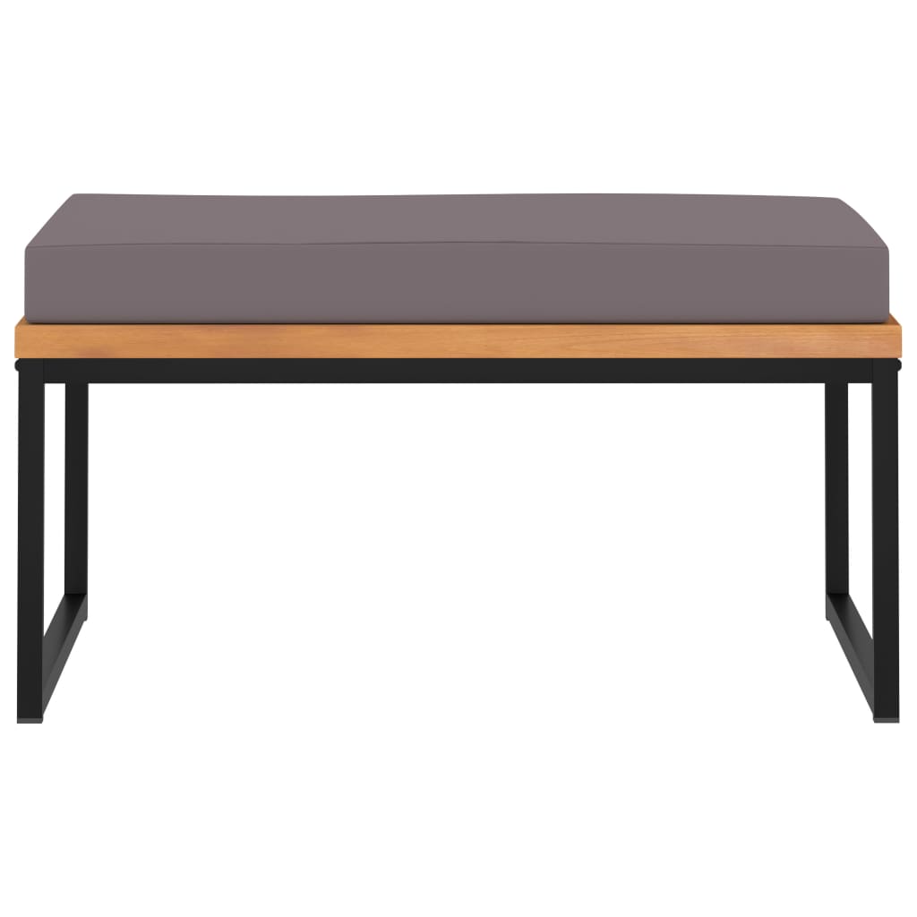 vidaXL Taburet cu pernă gri închis, 66x66x36 cm, lemn masiv acacia vidaXL Taburet cu pernă gri închis, 66x66x36 cm, lemn masiv acacia
