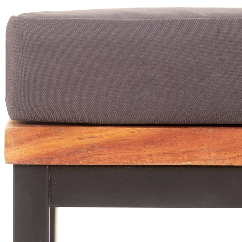 vidaXL Taburet cu pernă gri închis, 66x66x36 cm, lemn masiv acacia vidaXL Taburet cu pernă gri închis, 66x66x36 cm, lemn masiv acacia