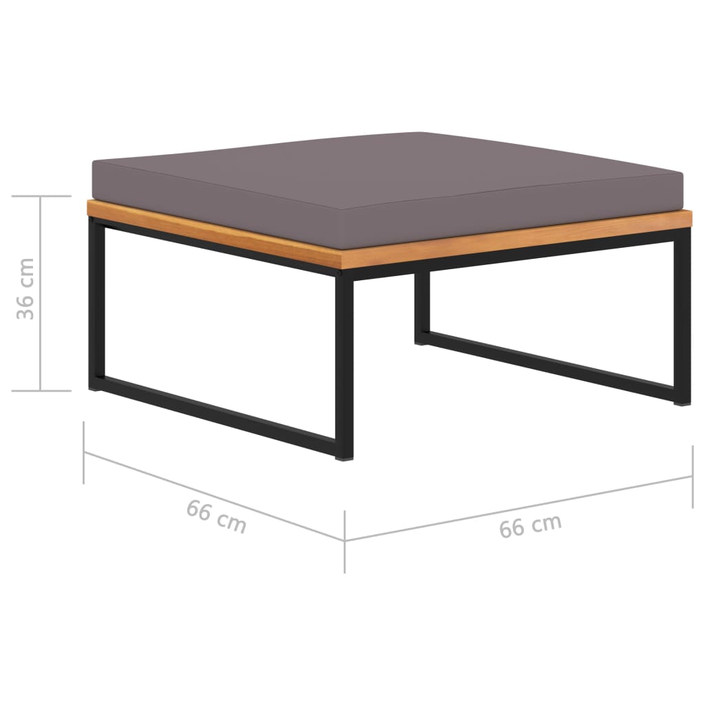 vidaXL Taburet cu pernă gri închis, 66x66x36 cm, lemn masiv acacia vidaXL Taburet cu pernă gri închis, 66x66x36 cm, lemn masiv acacia