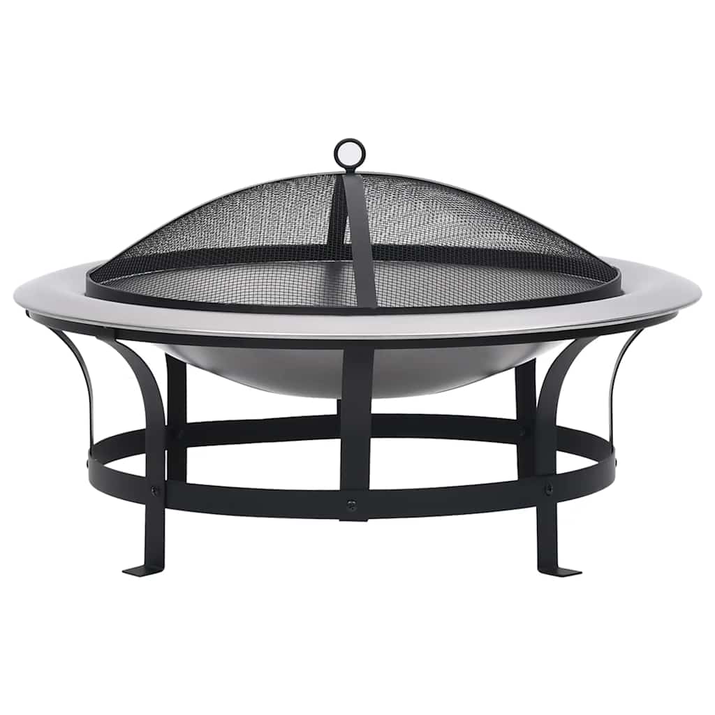 vidaXL Vatră de foc de exterior cu grătar, 76 cm, oțel inoxidabil vidaXL Vatră de foc de exterior cu grătar, 76 cm, oțel inoxidabil
