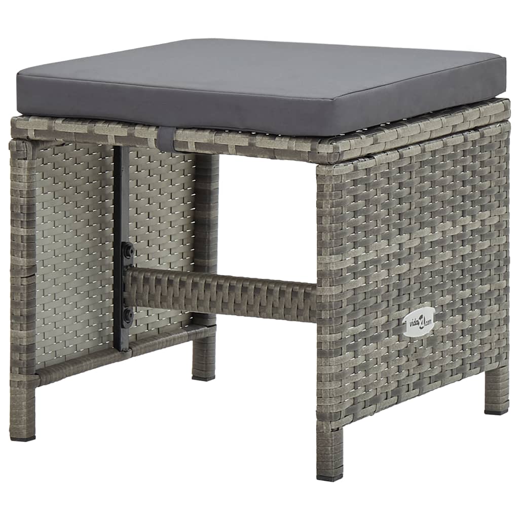 vidaXL Set mobilier de grădină cu perne, 9 piese, gri, poliratan vidaXL Set mobilier de grădină cu perne, 9 piese, gri, poliratan