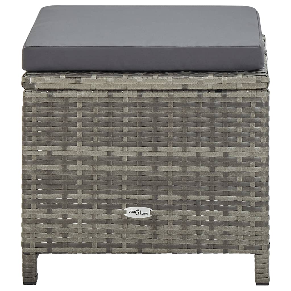 vidaXL Set mobilier de grădină cu perne, 9 piese, gri, poliratan vidaXL Set mobilier de grădină cu perne, 9 piese, gri, poliratan