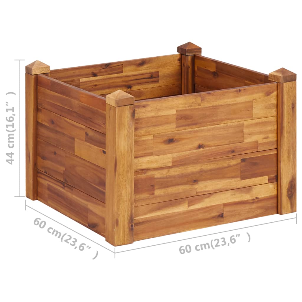 vidaXL Strat înălțat de grădină, 60x60x44 cm, lemn masiv de acacia vidaXL Strat înălțat de grădină, 60x60x44 cm, lemn masiv de acacia