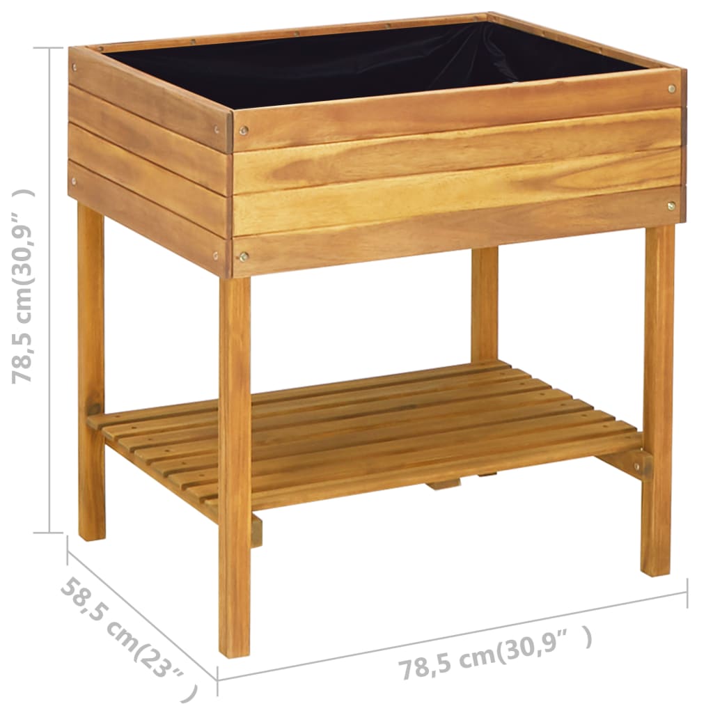 vidaXL Jardinieră înaltă, 78,5 x 58,5 x 78,5 cm, lemn masiv de acacia