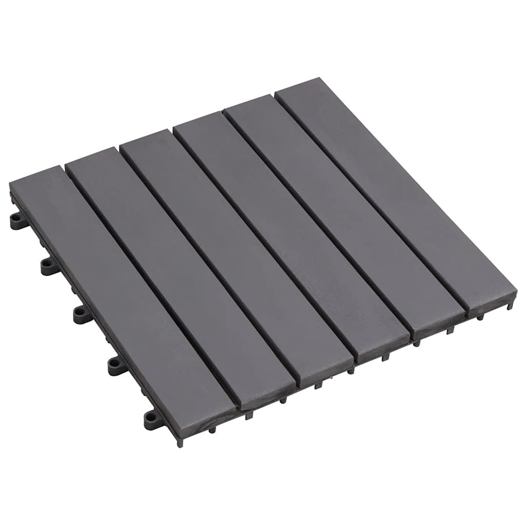 vidaXL Plăci pardoseală, 10 buc., gri, 30x30 cm, lemn masiv de acacia vidaXL Plăci pardoseală, 10 buc., gri, 30x30 cm, lemn masiv de acacia