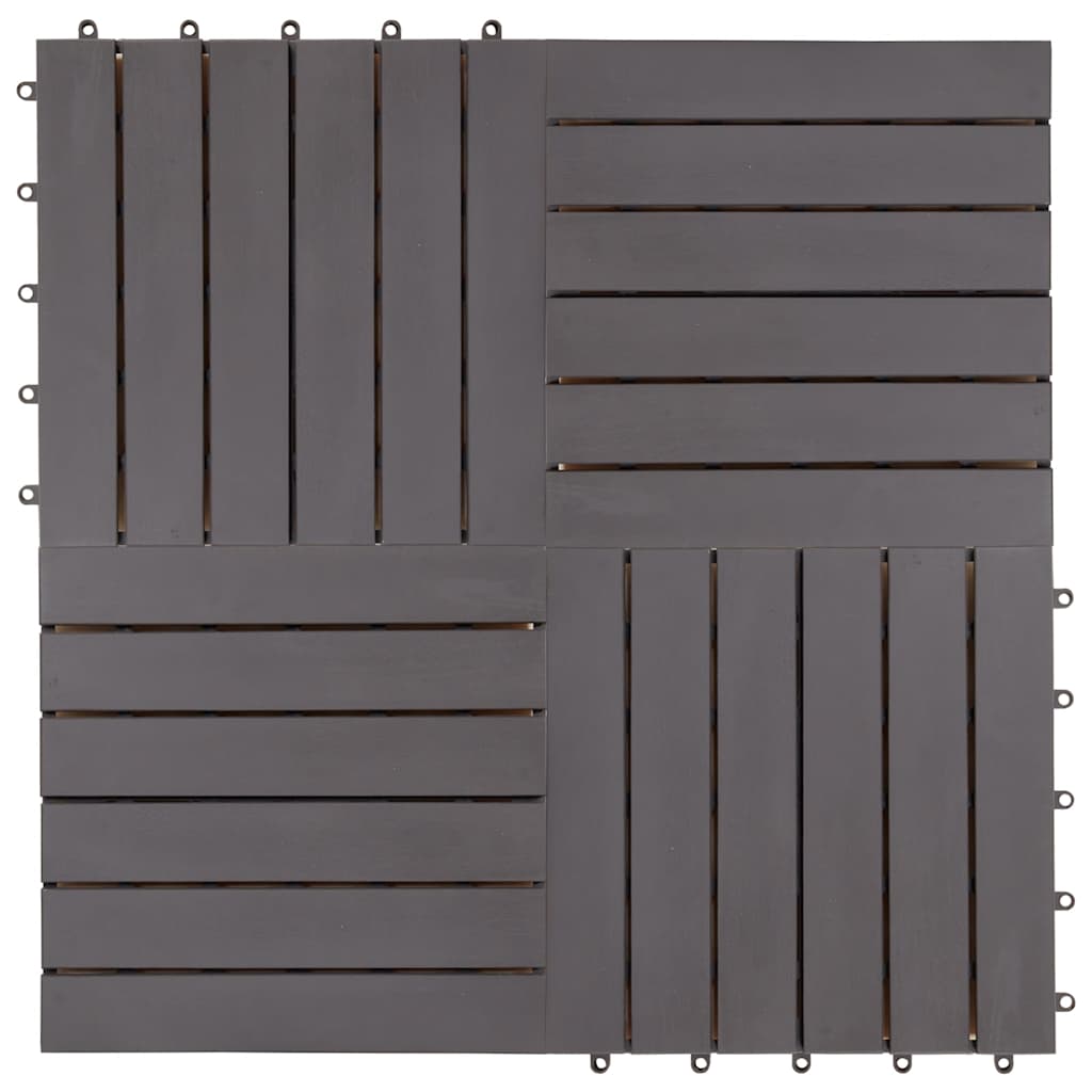 vidaXL Plăci pardoseală, 10 buc., gri, 30x30 cm, lemn masiv de acacia vidaXL Plăci pardoseală, 10 buc., gri, 30x30 cm, lemn masiv de acacia