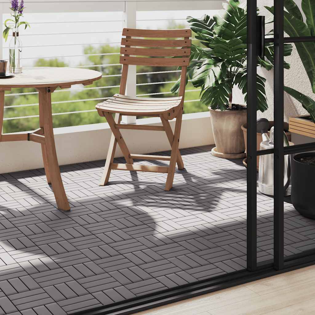 vidaXL Plăci pardoseală, 10 buc., gri, 30x30 cm, lemn masiv de acacia vidaXL Plăci pardoseală, 10 buc., gri, 30x30 cm, lemn masiv de acacia