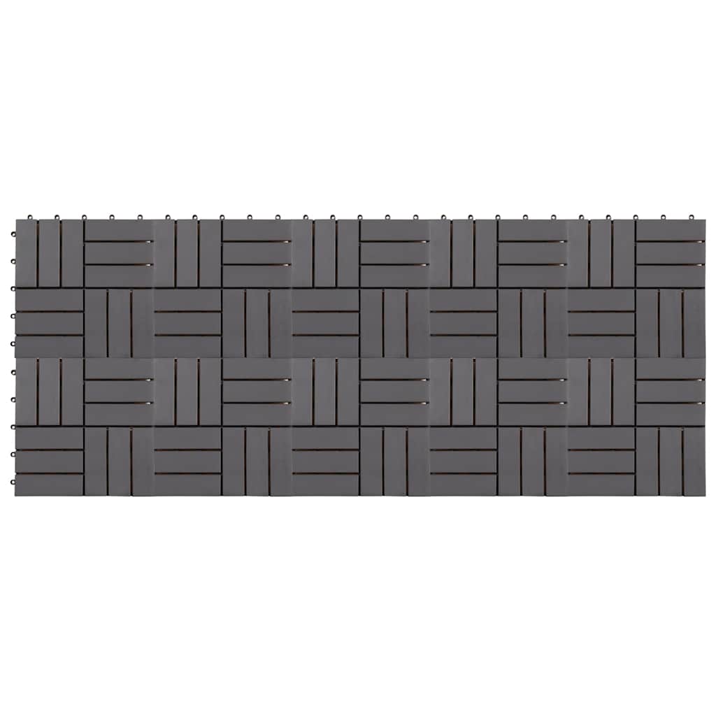 vidaXL Plăci pardoseală, 10 buc., gri, 30x30 cm, lemn masiv de acacia vidaXL Plăci pardoseală, 10 buc., gri, 30x30 cm, lemn masiv de acacia