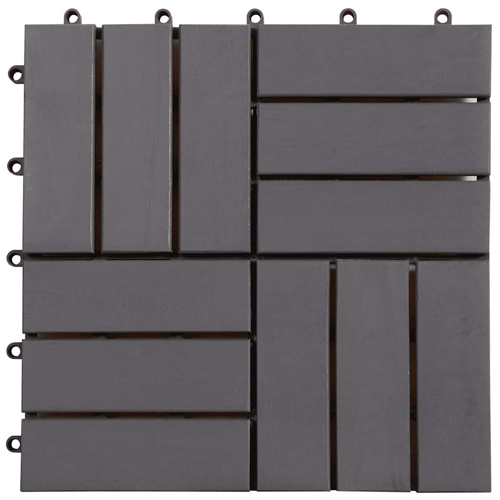 vidaXL Plăci pardoseală, 10 buc., gri, 30x30 cm, lemn masiv de acacia vidaXL Plăci pardoseală, 10 buc., gri, 30x30 cm, lemn masiv de acacia