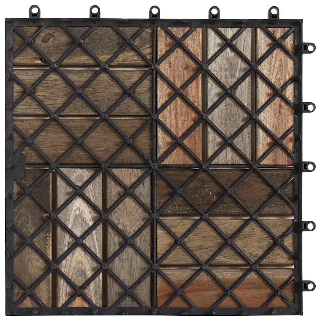vidaXL Plăci pardoseală, 10 buc., gri, 30x30 cm, lemn masiv de acacia vidaXL Plăci pardoseală, 10 buc., gri, 30x30 cm, lemn masiv de acacia