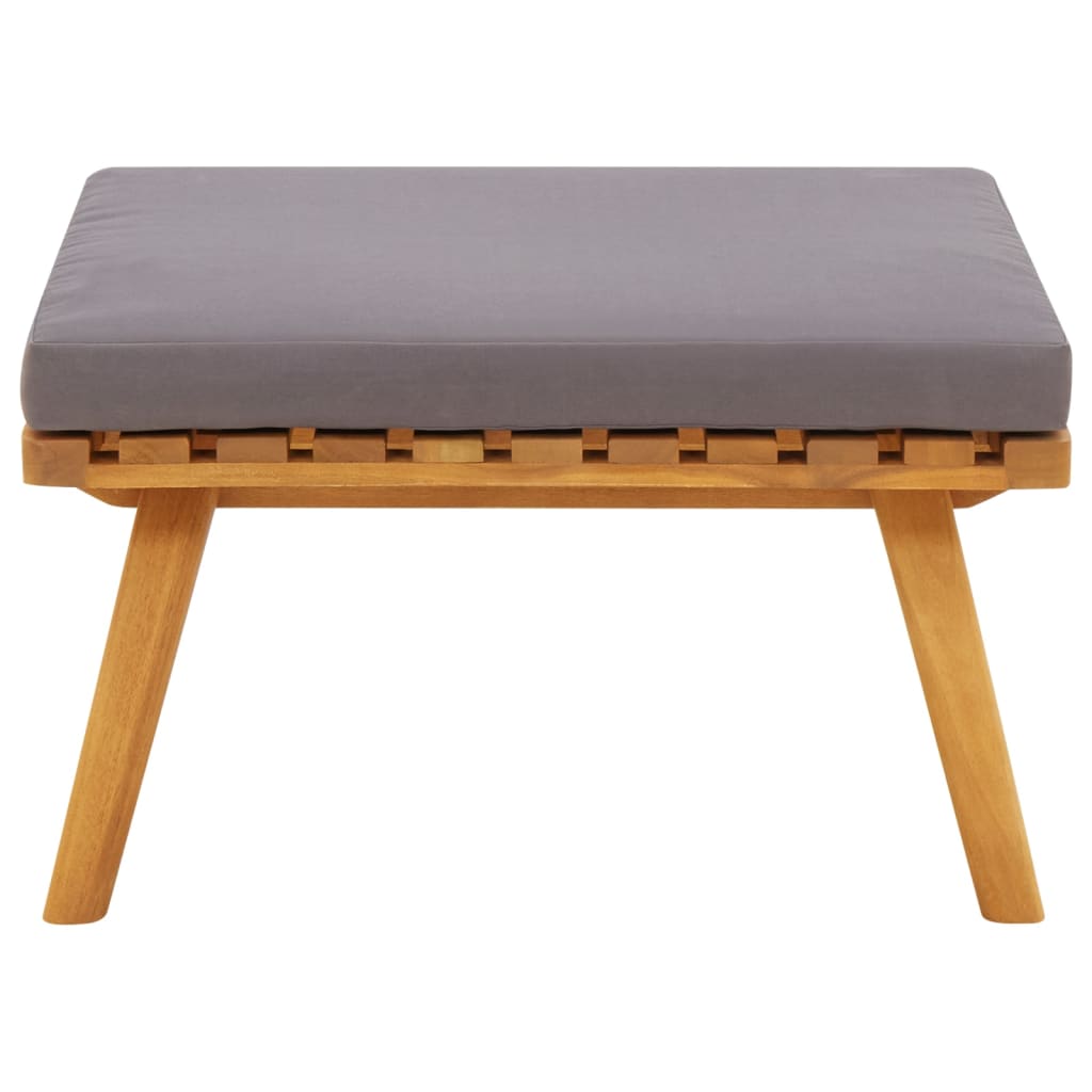 vidaXL Taburet de grădină cu pernă, 60 x 60 x 29 cm, lemn masiv acacia