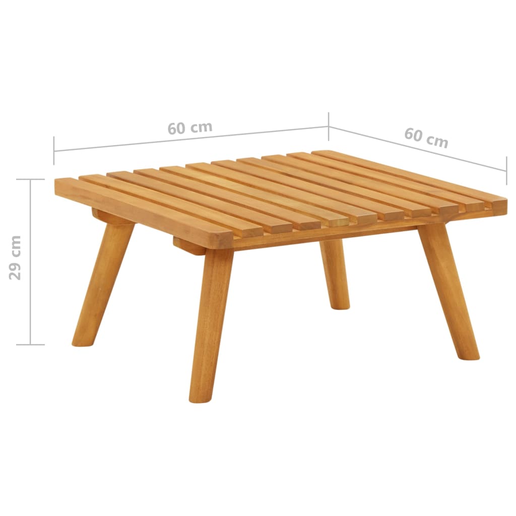 vidaXL Taburet de grădină cu pernă, 60 x 60 x 29 cm, lemn masiv acacia