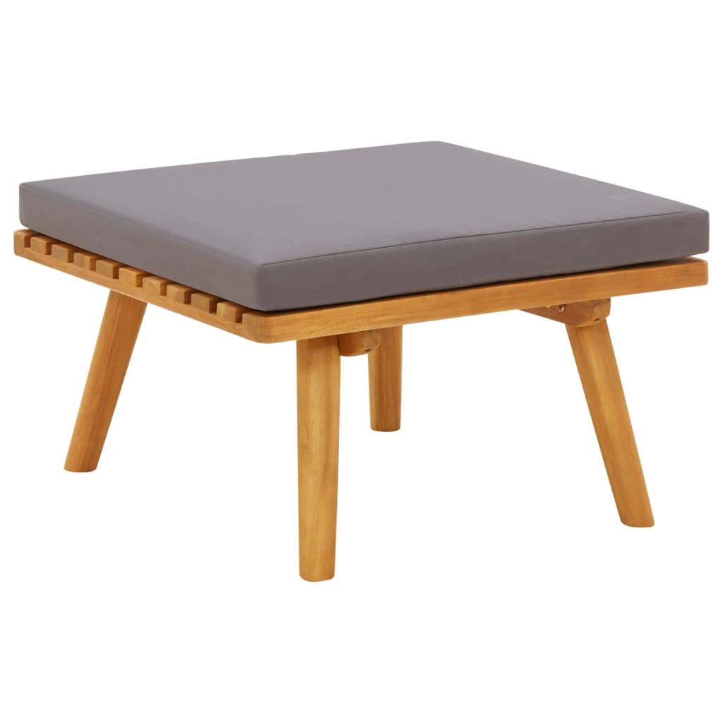 vidaXL Taburet de grădină cu pernă, 60 x 60 x 29 cm, lemn masiv acacia