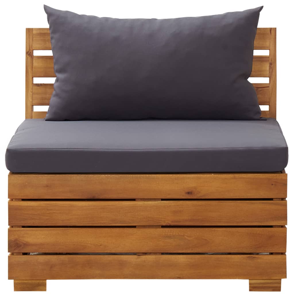 vidaXL Set mobilier grădină cu perne, 8 piese, gri închis, lemn acacia