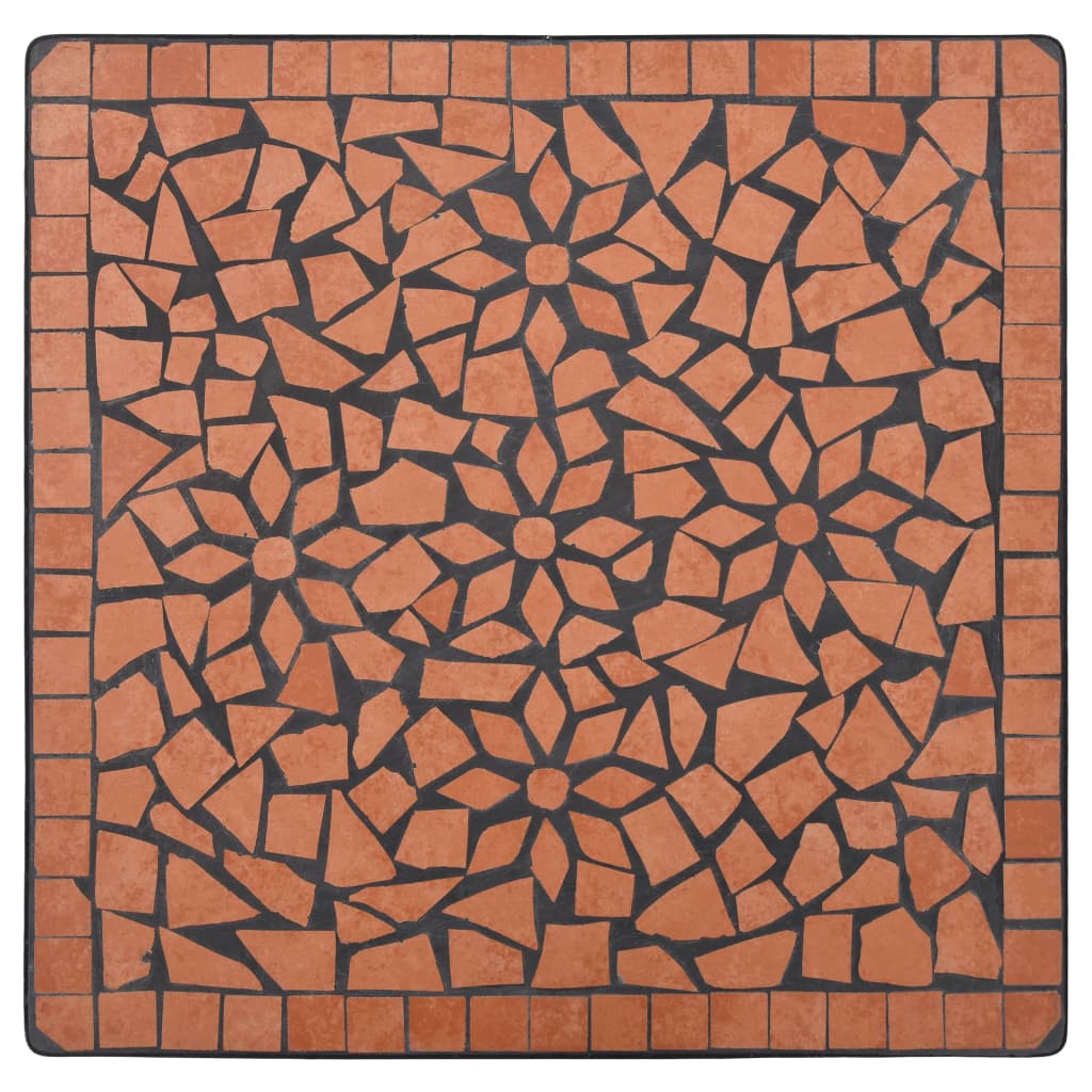 vidaXL Masă de bistro mozaic, cărămiziu, 60 cm, ceramică vidaXL Masă de bistro mozaic, cărămiziu, 60 cm, ceramică