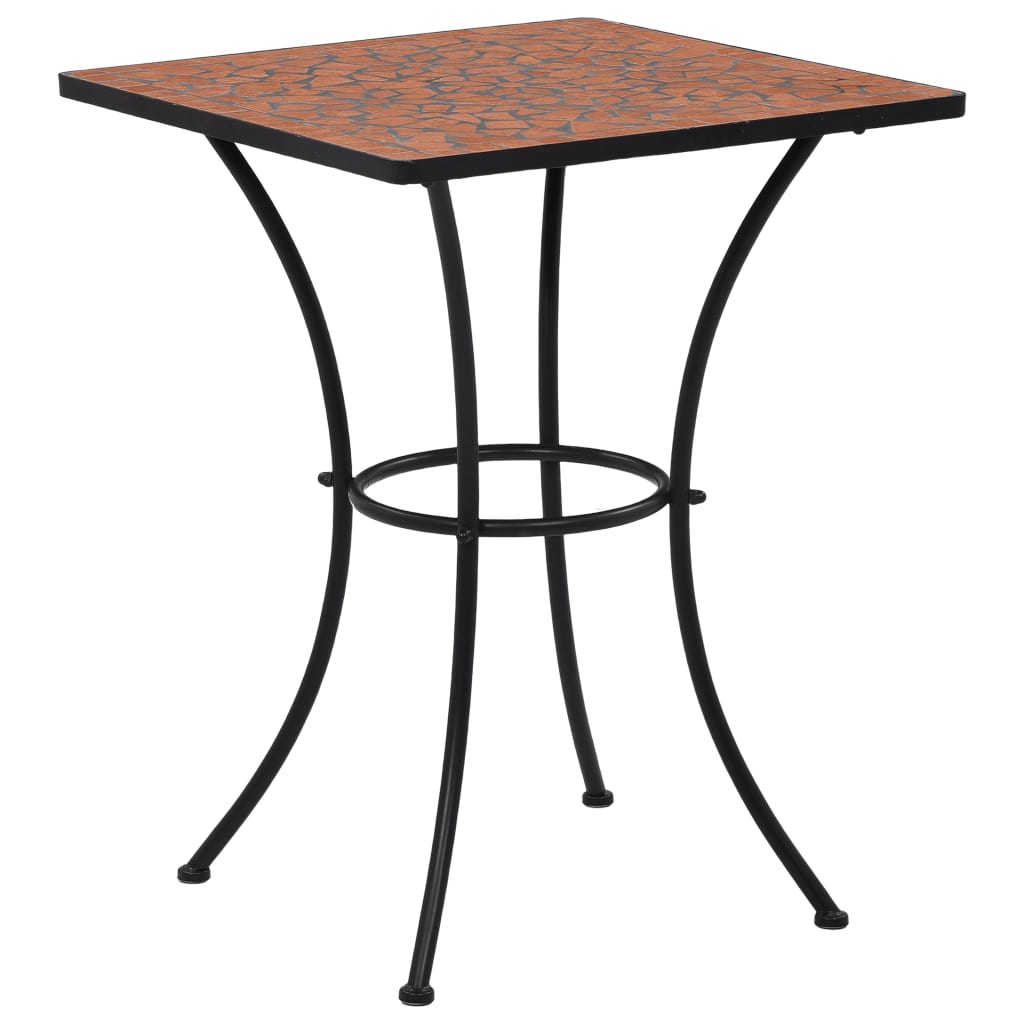 vidaXL Masă de bistro mozaic, cărămiziu, 60 cm, ceramică vidaXL Masă de bistro mozaic, cărămiziu, 60 cm, ceramică