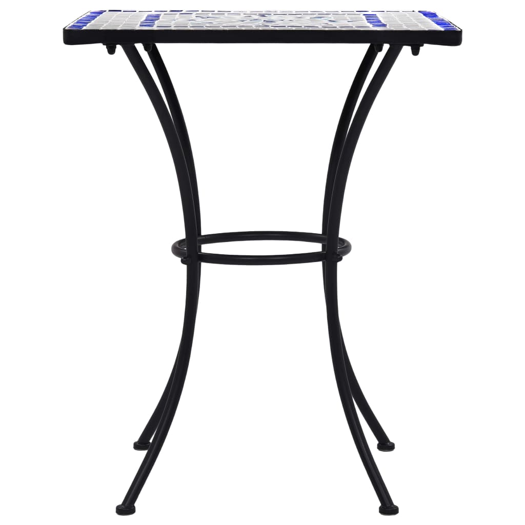 vidaXL Masă de bistro mozaic, albastru și alb, 60 cm, ceramică vidaXL Masă de bistro mozaic, albastru și alb, 60 cm, ceramică