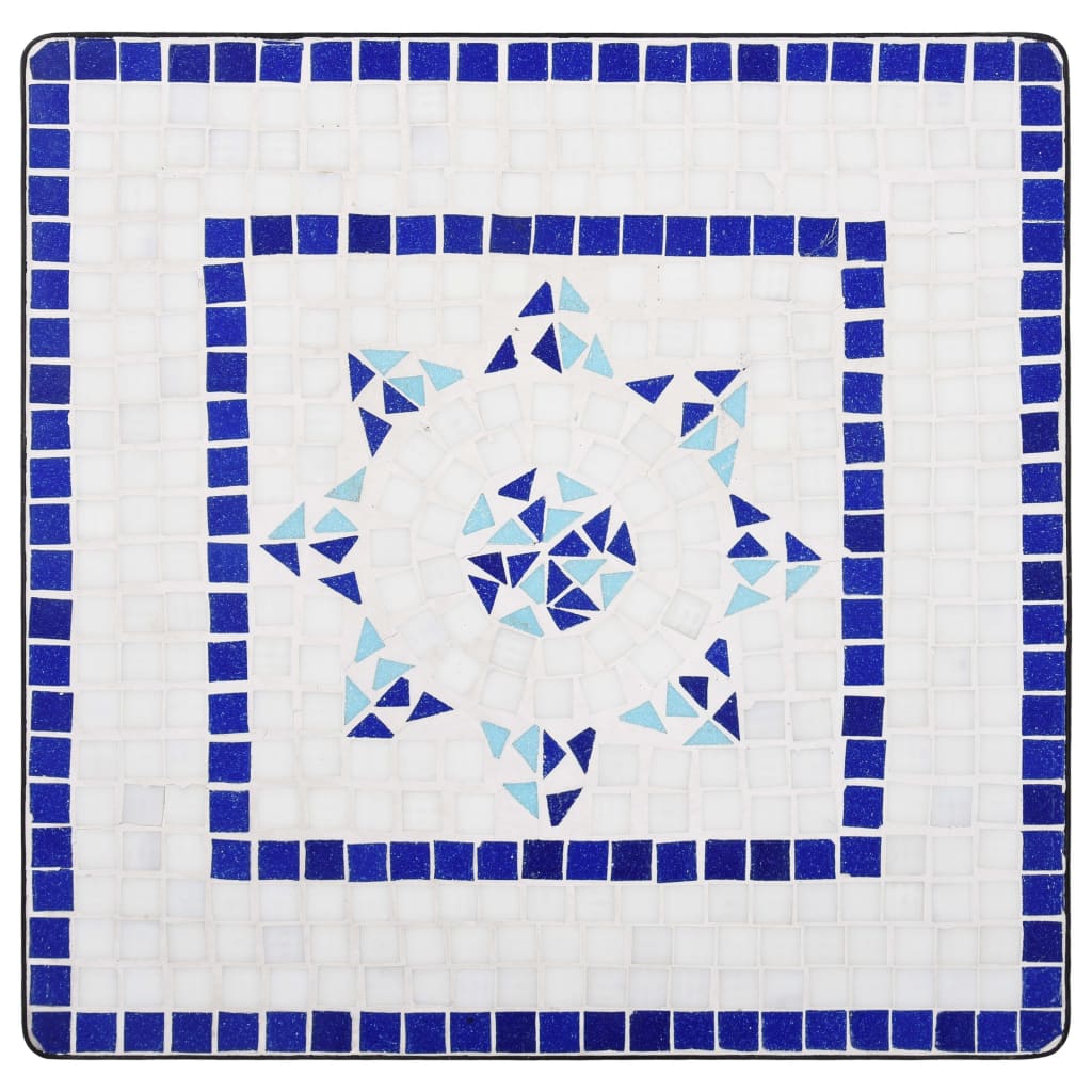 vidaXL Masă de bistro mozaic, albastru și alb, 60 cm, ceramică vidaXL Masă de bistro mozaic, albastru și alb, 60 cm, ceramică