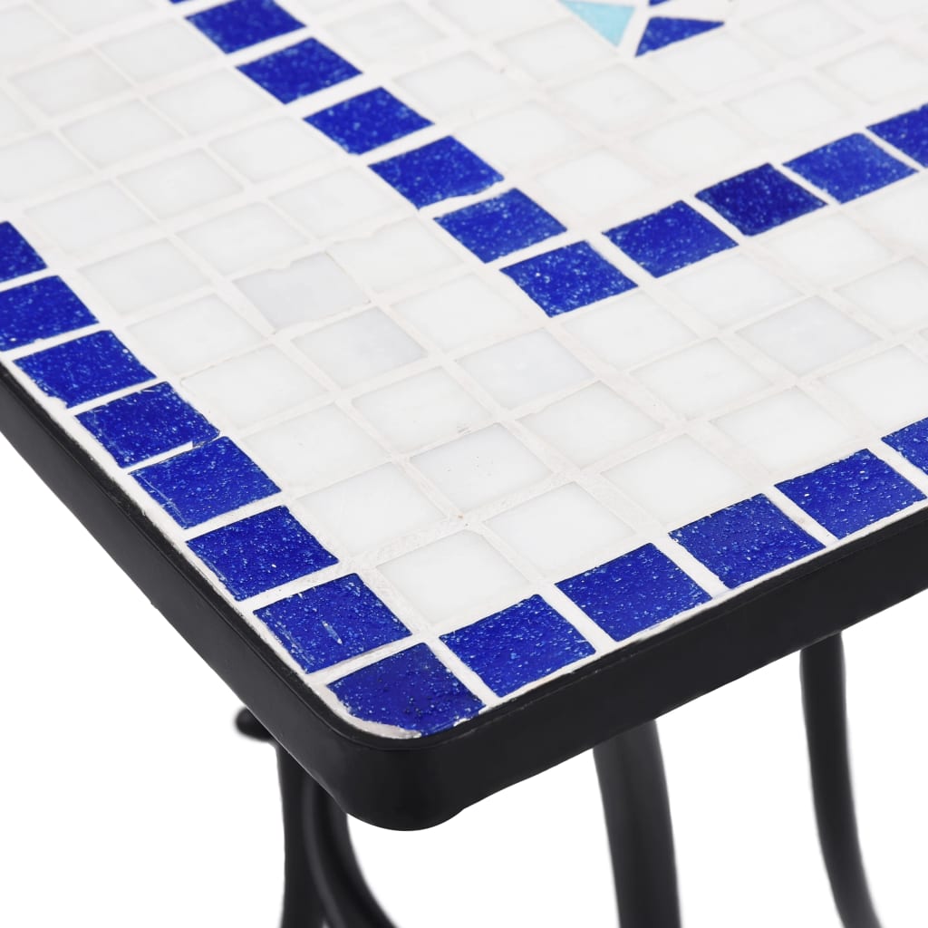 vidaXL Masă de bistro mozaic, albastru și alb, 60 cm, ceramică vidaXL Masă de bistro mozaic, albastru și alb, 60 cm, ceramică