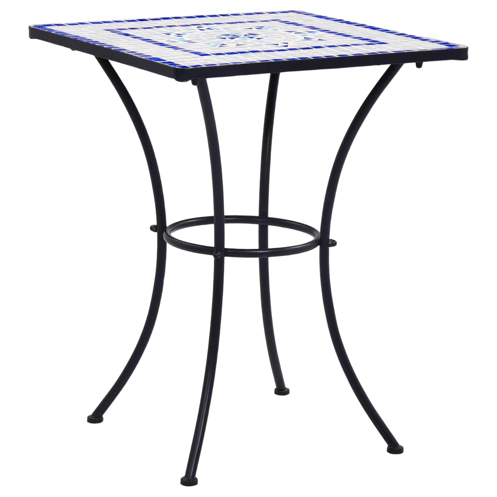 vidaXL Masă de bistro mozaic, albastru și alb, 60 cm, ceramică vidaXL Masă de bistro mozaic, albastru și alb, 60 cm, ceramică