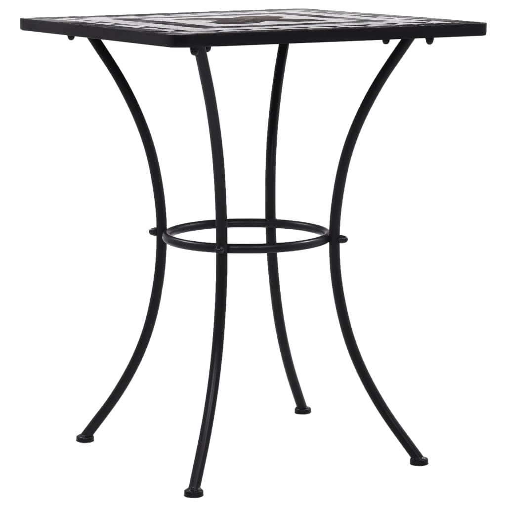 vidaXL Masă de bistro mozaic, negru și alb, 60 cm, ceramică vidaXL Masă de bistro mozaic, negru și alb, 60 cm, ceramică