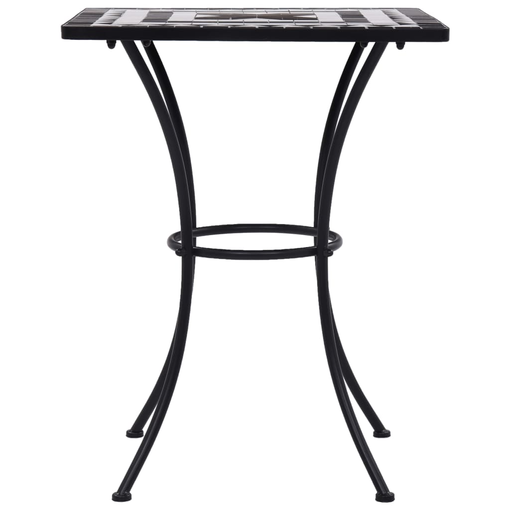 vidaXL Masă de bistro mozaic, negru și alb, 60 cm, ceramică vidaXL Masă de bistro mozaic, negru și alb, 60 cm, ceramică