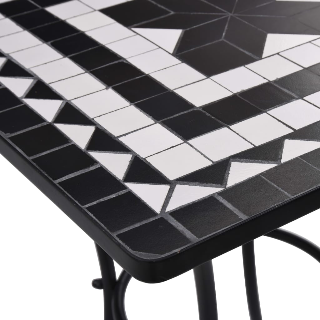 vidaXL Masă de bistro mozaic, negru și alb, 60 cm, ceramică vidaXL Masă de bistro mozaic, negru și alb, 60 cm, ceramică