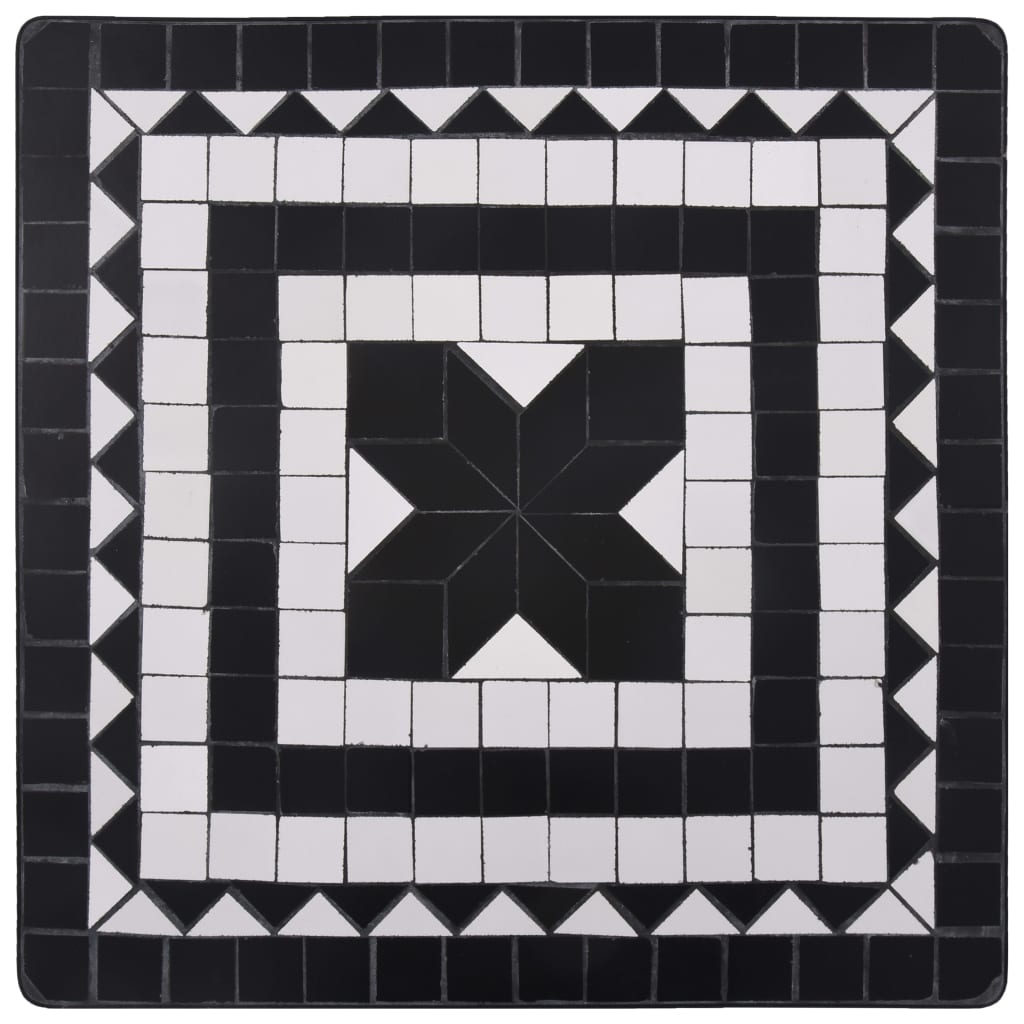 vidaXL Masă de bistro mozaic, negru și alb, 60 cm, ceramică vidaXL Masă de bistro mozaic, negru și alb, 60 cm, ceramică