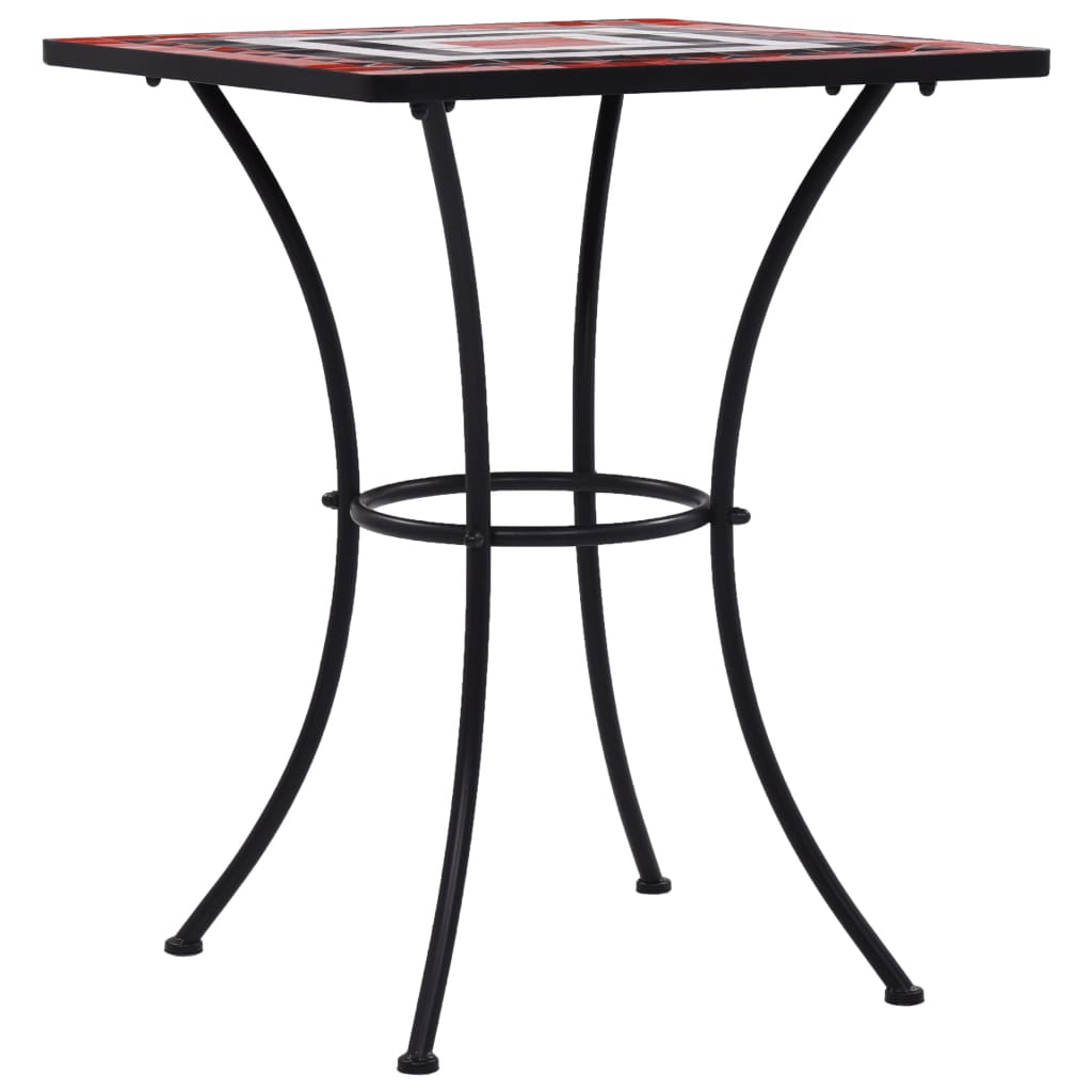 vidaXL Masă de bistro mozaic, cărămiziu și alb, 60 cm, ceramică vidaXL Masă de bistro mozaic, cărămiziu și alb, 60 cm, ceramică