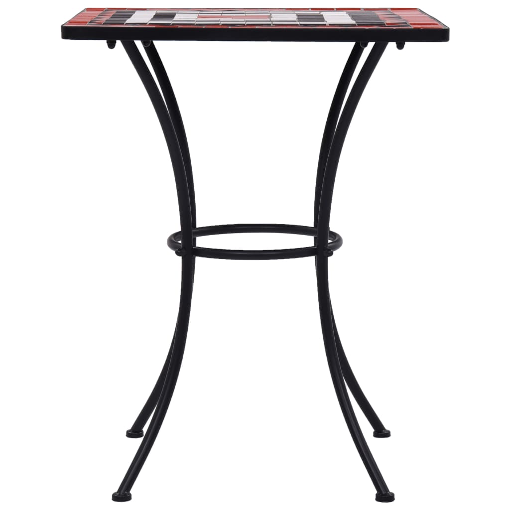vidaXL Masă de bistro mozaic, cărămiziu și alb, 60 cm, ceramică vidaXL Masă de bistro mozaic, cărămiziu și alb, 60 cm, ceramică
