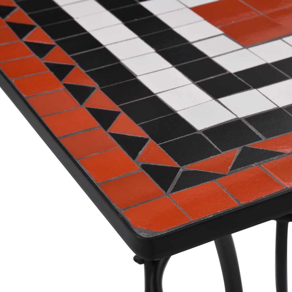 vidaXL Masă de bistro mozaic, cărămiziu și alb, 60 cm, ceramică vidaXL Masă de bistro mozaic, cărămiziu și alb, 60 cm, ceramică