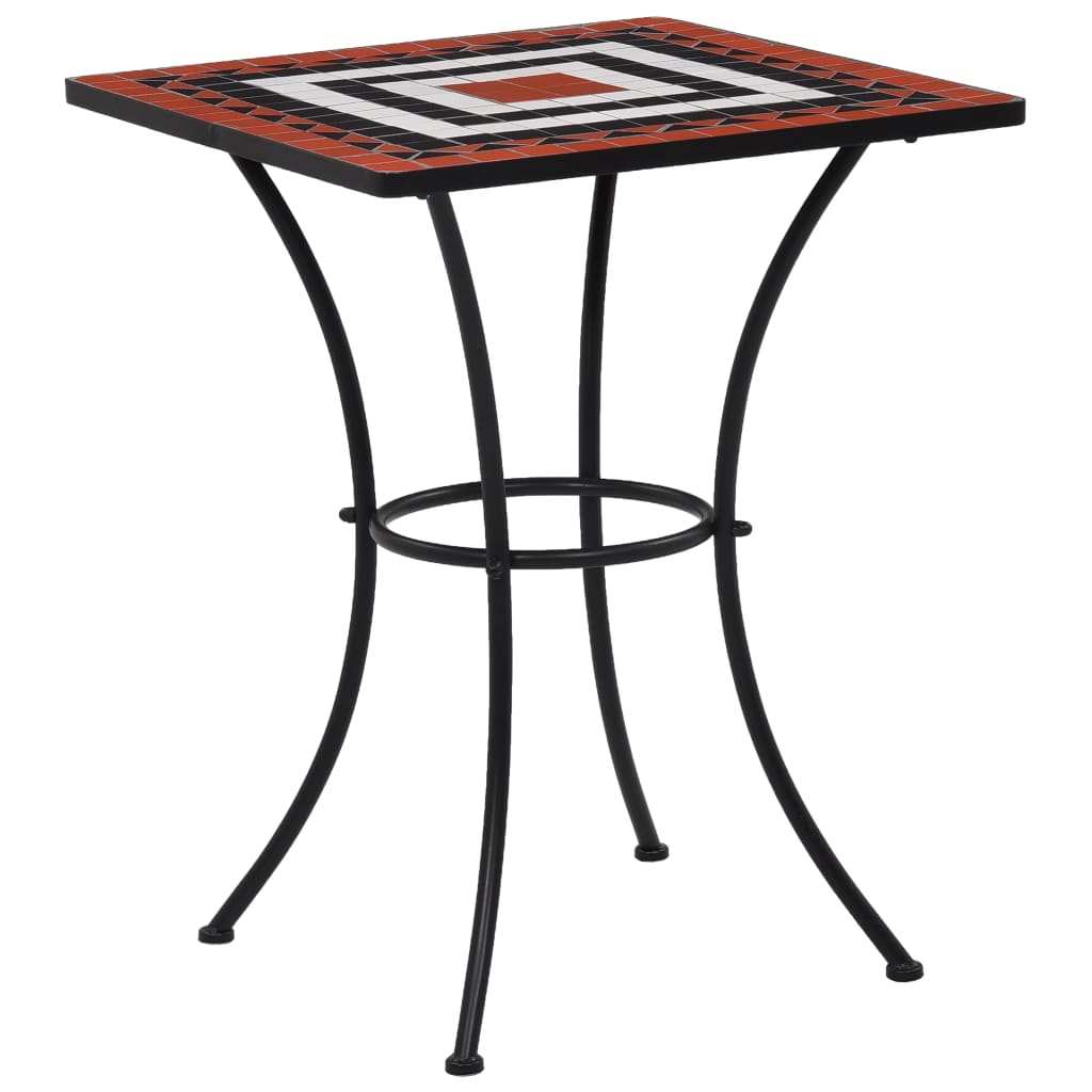 vidaXL Masă de bistro mozaic, cărămiziu și alb, 60 cm, ceramică vidaXL Masă de bistro mozaic, cărămiziu și alb, 60 cm, ceramică