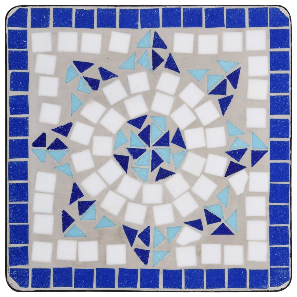 vidaXL Masă laterală cu mozaic, albastru și alb, ceramică vidaXL Masă laterală cu mozaic, albastru și alb, ceramică