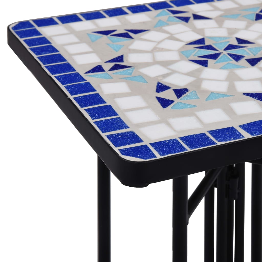 vidaXL Masă laterală cu mozaic, albastru și alb, ceramică vidaXL Masă laterală cu mozaic, albastru și alb, ceramică