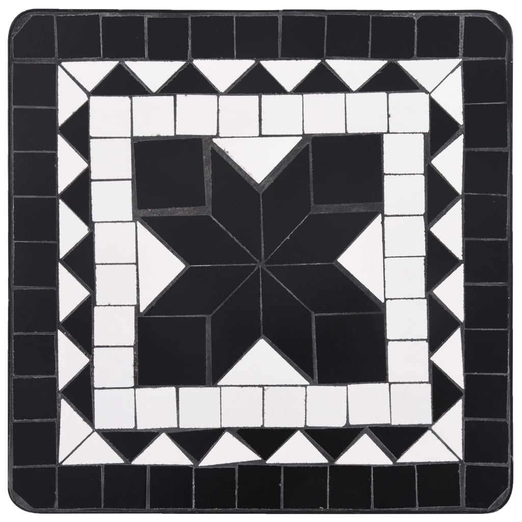 vidaXL Masă laterală cu mozaic, negru și alb, ceramică vidaXL Masă laterală cu mozaic, negru și alb, ceramică