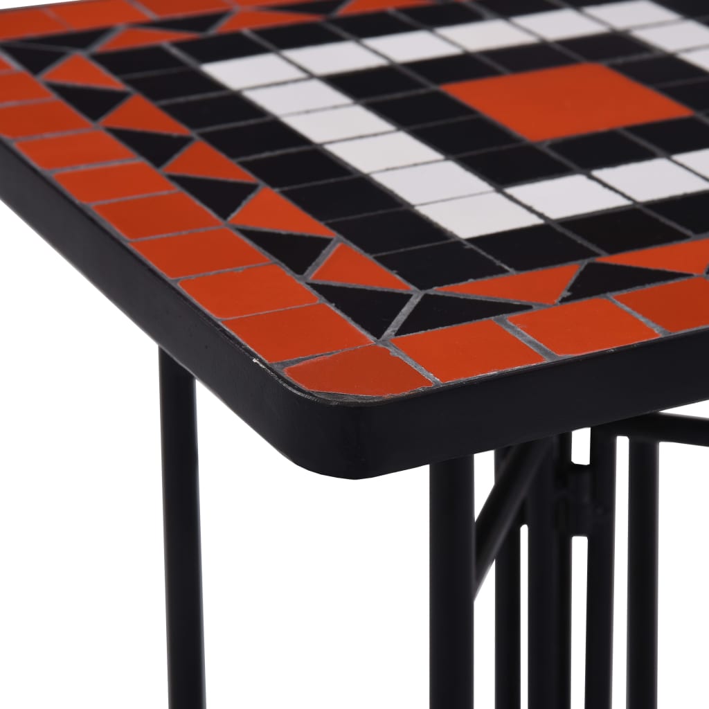 vidaXL Masă laterală cu mozaic, cărămiziu și alb, ceramică vidaXL Masă laterală cu mozaic, cărămiziu și alb, ceramică