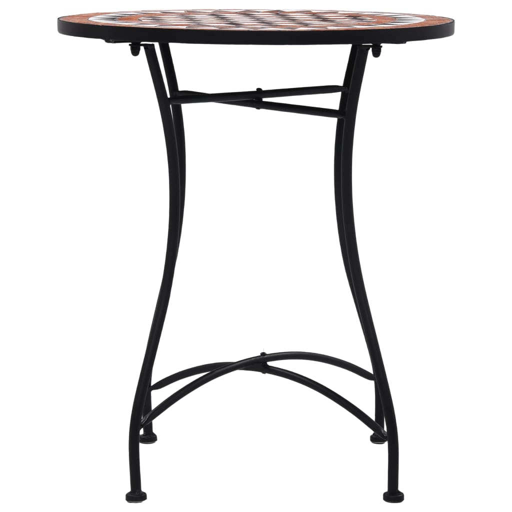 vidaXL Masă de bistro mozaic, maro, 60 cm, ceramică