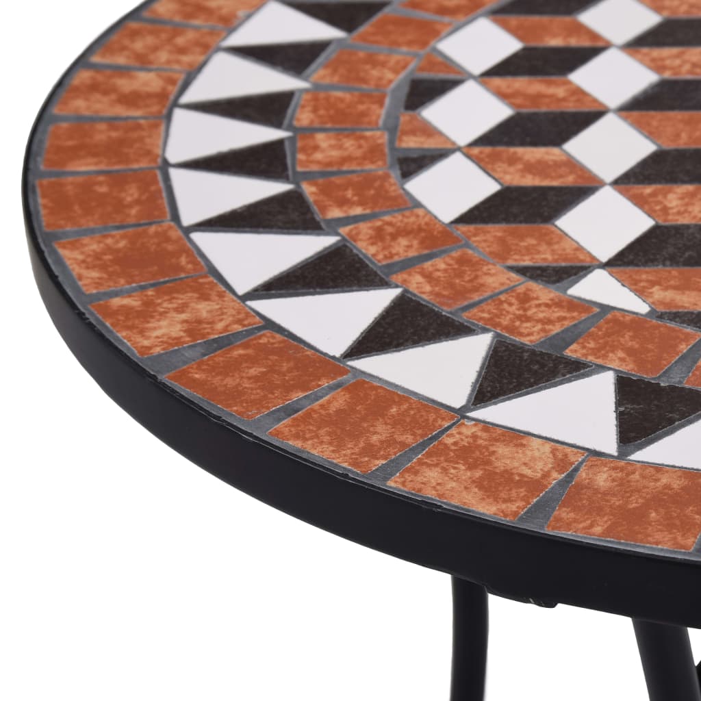 vidaXL Masă de bistro mozaic, maro, 60 cm, ceramică