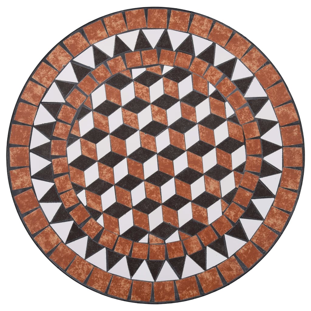 vidaXL Masă de bistro mozaic, maro, 60 cm, ceramică
