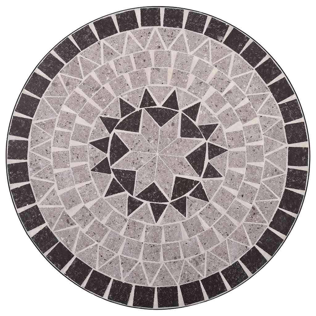 vidaXL Masă de bistro mozaic, gri, 60 cm, ceramică