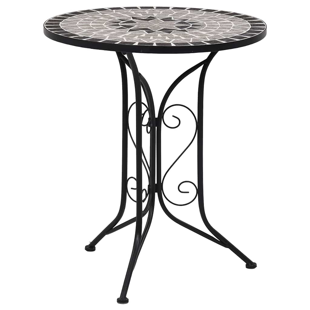 vidaXL Masă de bistro mozaic, gri, 60 cm, ceramică