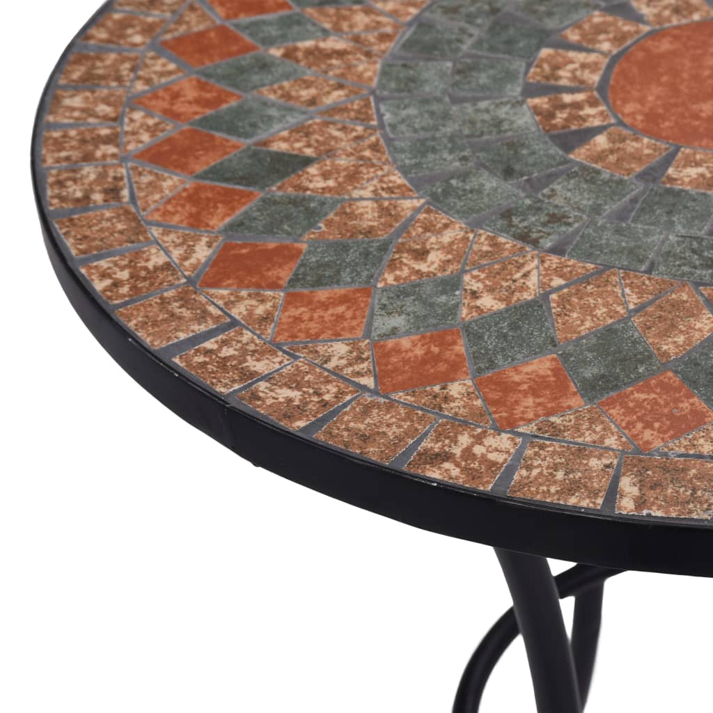 vidaXL Masă de bistro mozaic, portocaliu/gri, 60 cm, ceramică vidaXL Masă de bistro mozaic, portocaliu/gri, 60 cm, ceramică
