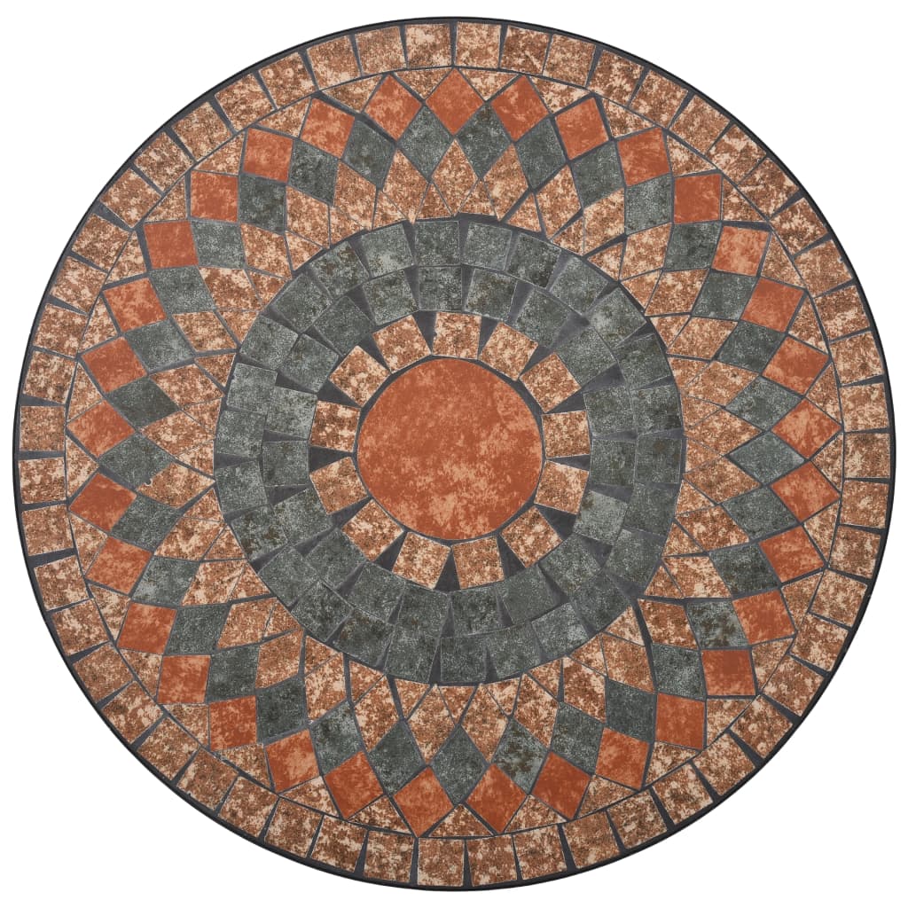 vidaXL Masă de bistro mozaic, portocaliu/gri, 60 cm, ceramică vidaXL Masă de bistro mozaic, portocaliu/gri, 60 cm, ceramică