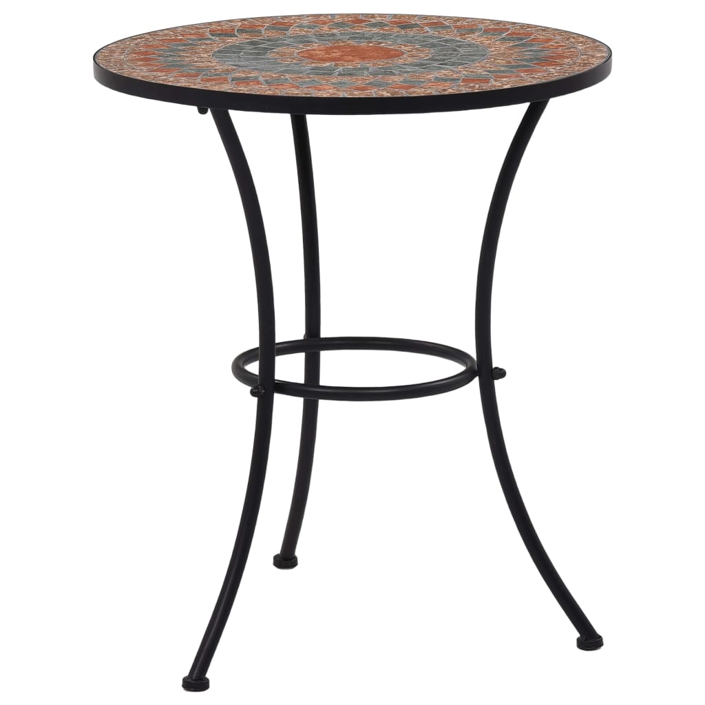 vidaXL Masă de bistro mozaic, portocaliu/gri, 60 cm, ceramică vidaXL Masă de bistro mozaic, portocaliu/gri, 60 cm, ceramică