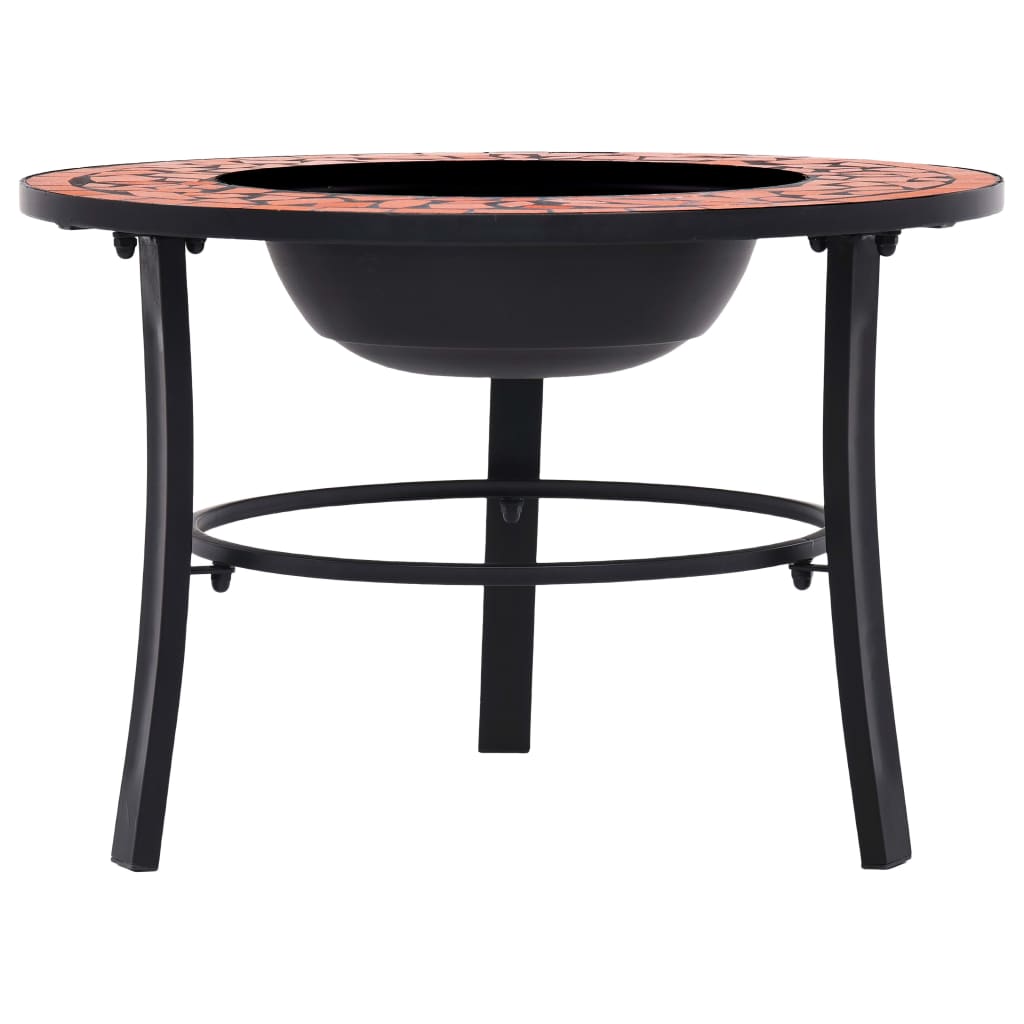 vidaXL Vatră de foc cu mozaic, cărămiziu, 68 cm, ceramică vidaXL Vatră de foc cu mozaic, cărămiziu, 68 cm, ceramică