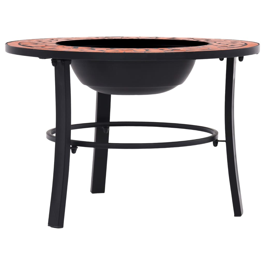 vidaXL Vatră de foc cu mozaic, cărămiziu, 68 cm, ceramică vidaXL Vatră de foc cu mozaic, cărămiziu, 68 cm, ceramică